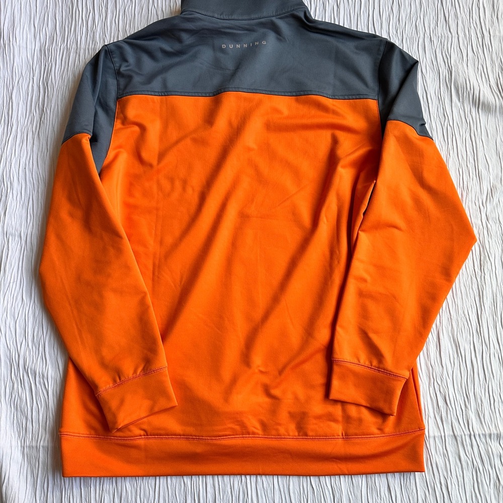 Dunning Golf Quarter Zip Pullover Orange Gray‎ Performance Mens Large - Picture 7 of 7